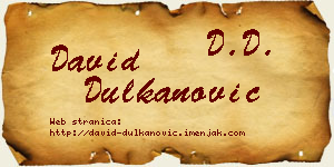 David Dulkanović vizit kartica